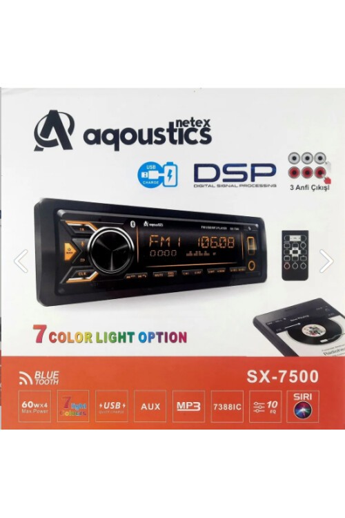 Aqoustics Sx 7500 Dspli 3anfi Çıkışlı Prof Teyp Renk Değişitirme Şeceneği