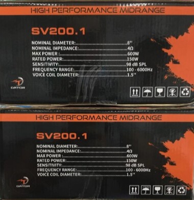 Dator 20 Cm Midrange Sv200.1 Yüksek Performans Mitrange 2 Ad