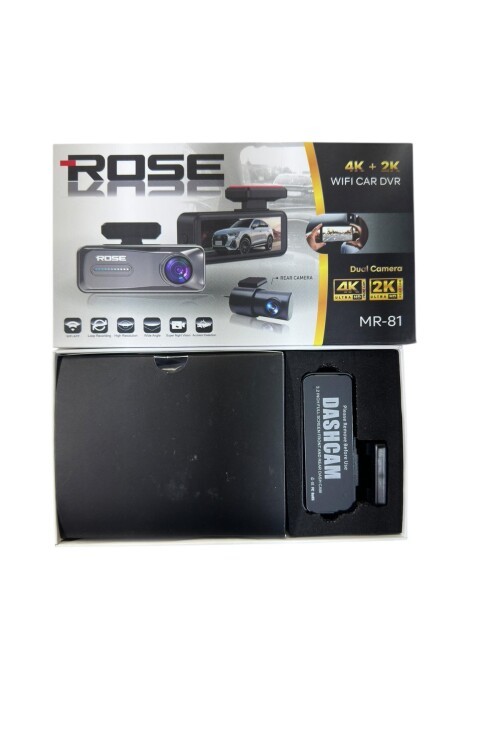 Rose MR-81 2 Kameralı Led Ekranlı Gece Görüşlü 4K+2K Araç İçi Ve Arka Wi-Fi Uzaktan İzleme Kamera